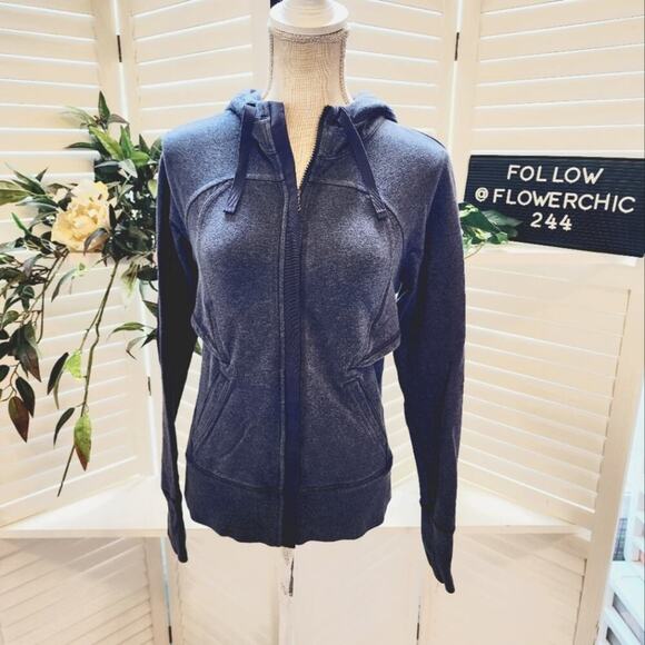 lululemon athletica Tops - LULULEMON SCUBA SLATE BLUE HOODIE SIZE 6